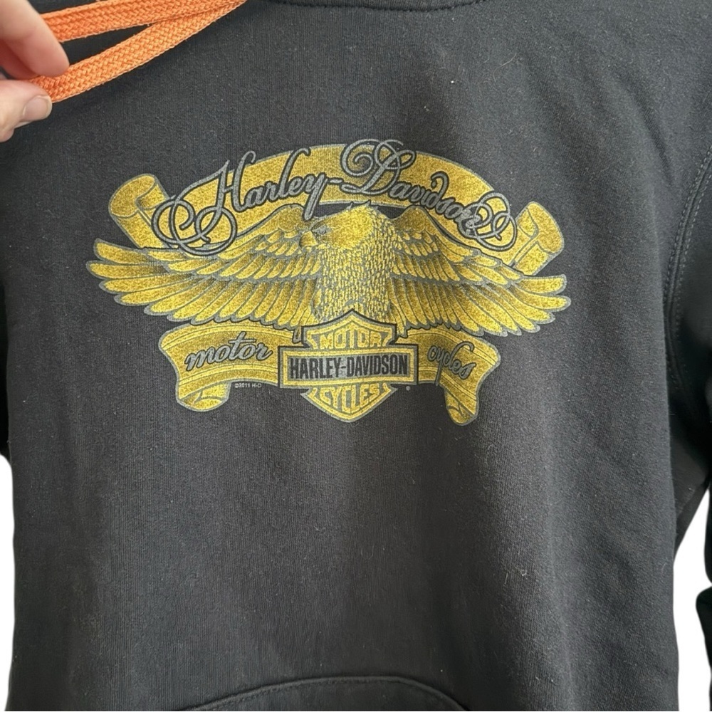 Harley Davidson Womens Medium Hoodie Sweatshirt 2011 Town Country Cement City MI - Picture 2 of 4